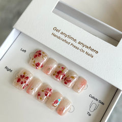 【Fire】Red Camellia Press On Nails
