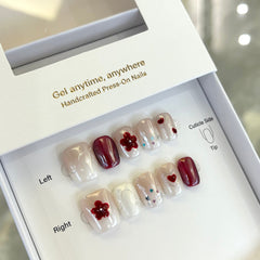 Spring in Seoul, Floral Doodle Press On Nails