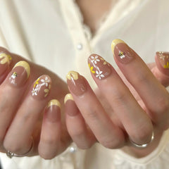 Sweet Honeybee and Creamy Frenchie Press On Nails