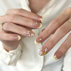 Sweet Honeybee and Creamy Frenchie Press On Nails