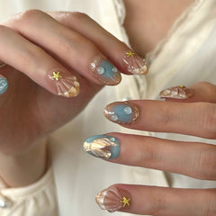 Summer’s Azure Coast Press On Nails