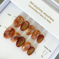 Caramel Honey Drip Press On Nails