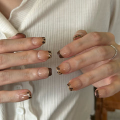 Cat Eye Leopard Frenchie Press On Nails