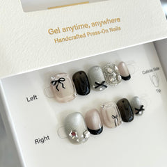 Miu Miu Girl in Her Little Black Dress Press On Nails