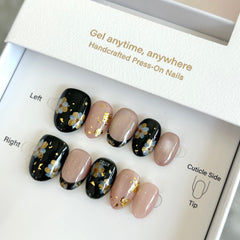Midnight Velvet Rose Press On Nails