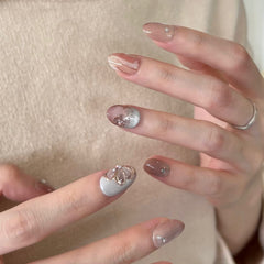 Luminous Blossom & Silk Press On Nails