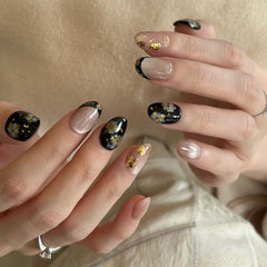 Midnight Velvet Rose Press On Nails