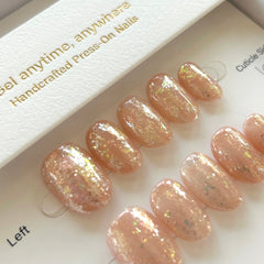 Flowing Gold with Nude Sparkle Press On Nails