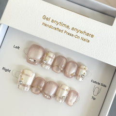 Fine Stripes & Quiet Space Press On Nails
