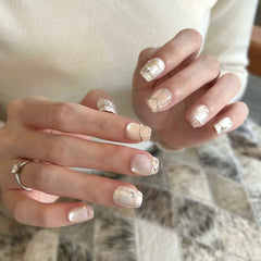 Fine Stripes & Quiet Space Press On Nails