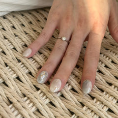 Gray-Blue Misty Morning Press On Nails