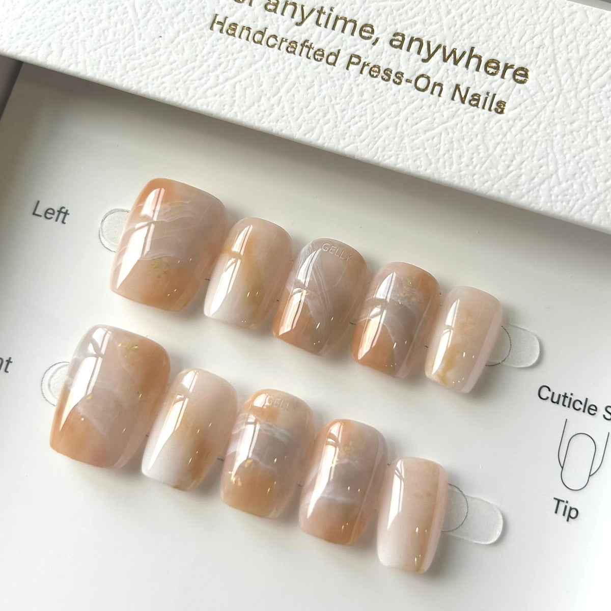 Clean Citrus Marble Press On Nails