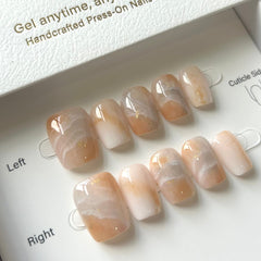 Clean Citrus Marble Press On Nails