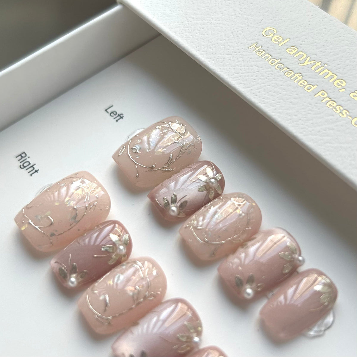 Pink Magic Mirror, Pure Pearls Press On Nails