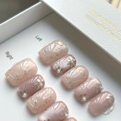 Pink Magic Mirror, Pure Pearls Press On Nails