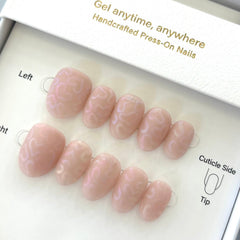 Subtle Shine with Matte Heart Press On Nails