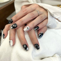 Metallic Chrome Ribbon Press On Nails
