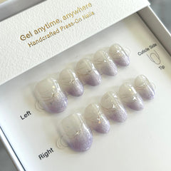 Purple Cat Eye Galaxy Press On Nails