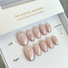 Blushing Crush Cat Eye Press On Nails