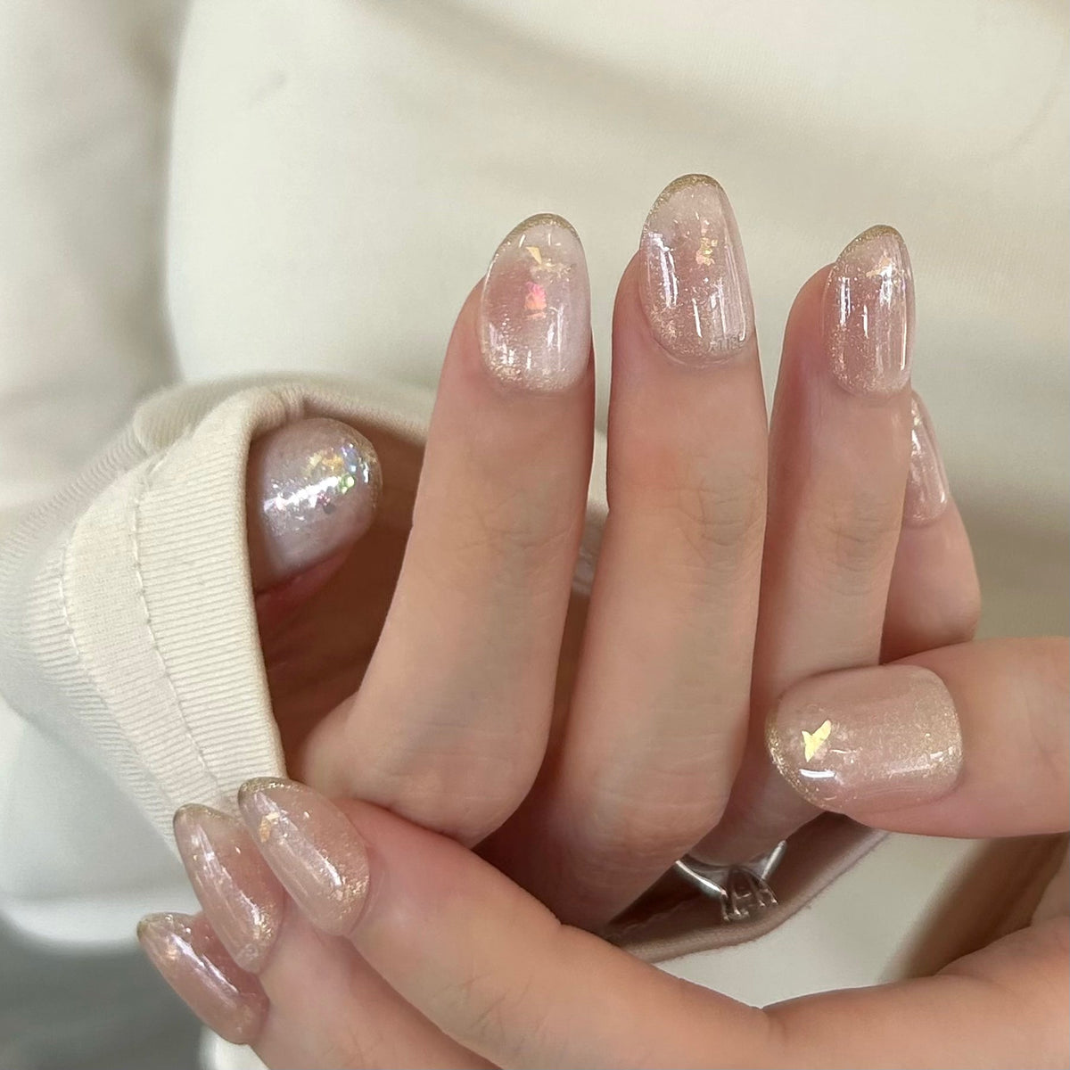 Blushing Crush Cat Eye Press On Nails