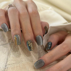 Geometric Cat Eye, Peacock Blue Press On Nails