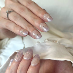 Purple Cat Eye Galaxy Press On Nails