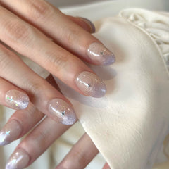 Purple Cat Eye Galaxy Press On Nails