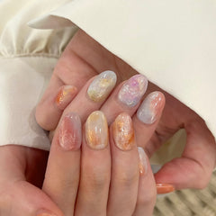 Splendour Sunset Marble Press On Nails