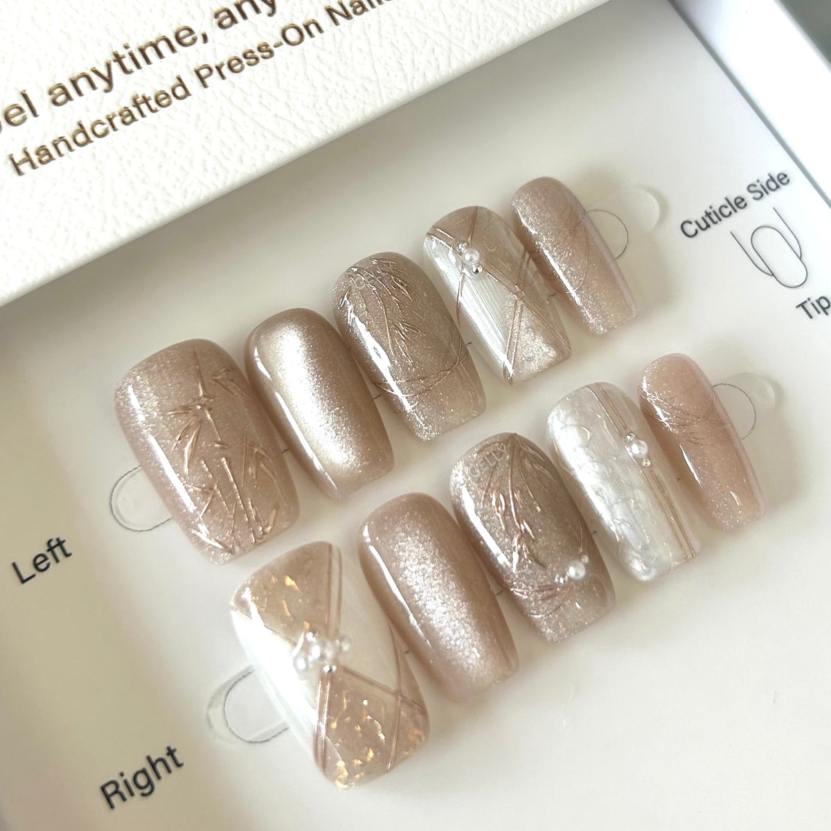 Pink Haze and Bamboo Shadows Press On Nails