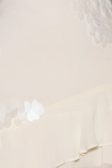 Aaliyah Sequin & Chiffon Mini Dress - Ivory