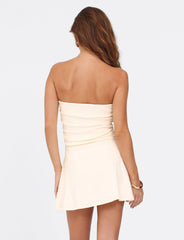 HARRIETT RIB MINI DRESS - CREAM
