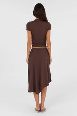 Madeleine Midi Skirt Brown