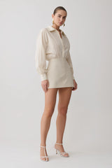Ivy Oversize Shirt Mini Dress - Stripe