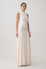 Zsela High Neck Modal Maxi Dress - Ivory