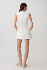 Antonella Linen Mini Dress - White