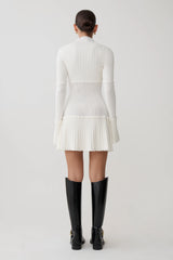 Adena Pointelle Knit Mini Dress - Ivory