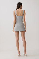 Bailey Wrap Skirt Mini Dress - Charcoal Marle