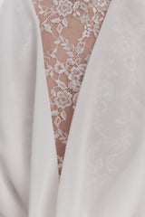 Arra Chiffon And Lace Halter Mini Dress - White