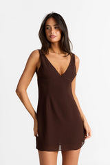 Elara Mini Dress Chocolate