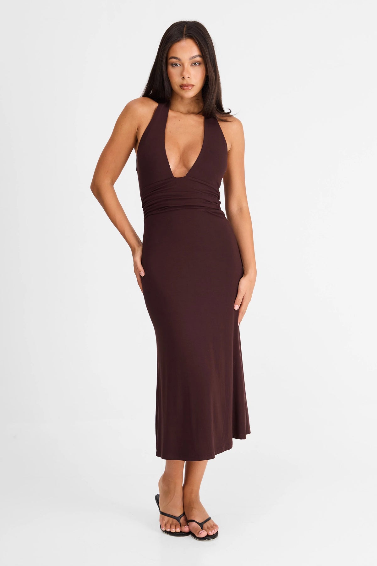 Thea Midi Dress Chocolate