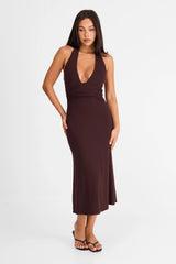 Thea Midi Dress Chocolate