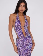 MAGDALENA MAXI DRESS - PURPLE : BY POPPY LEOPARD