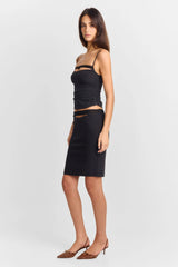 Francine Midi Skirt Black