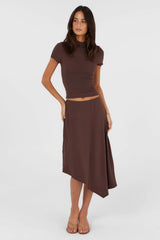 Madeleine Midi Skirt Brown